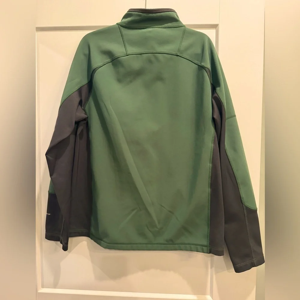 THE NORTH FACE flasher Mens L Pullover 1/4 ZIP SOFT SHELL green